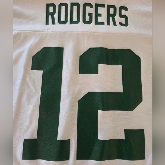 Nfl Aaron Rodgers Packers  White Jersey #12 100% POLYESTER Preowned - Picture 15 of 16